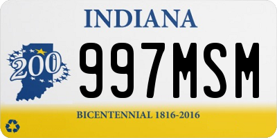 IN license plate 997MSM