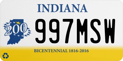 IN license plate 997MSW