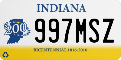 IN license plate 997MSZ