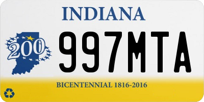 IN license plate 997MTA