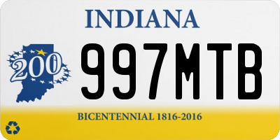 IN license plate 997MTB