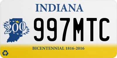 IN license plate 997MTC