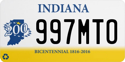 IN license plate 997MTO