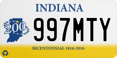 IN license plate 997MTY