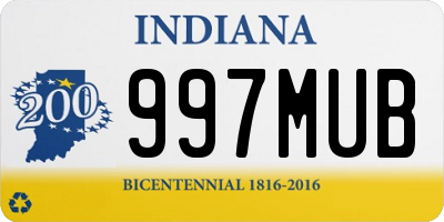 IN license plate 997MUB