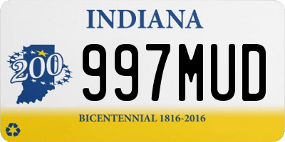 IN license plate 997MUD