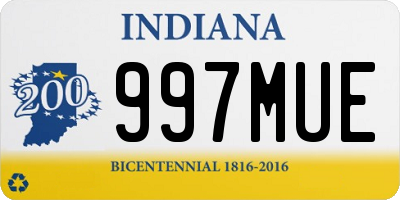 IN license plate 997MUE