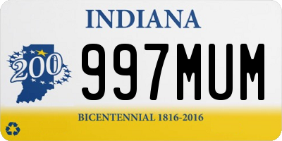 IN license plate 997MUM