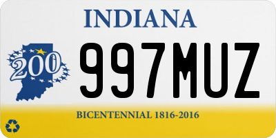 IN license plate 997MUZ