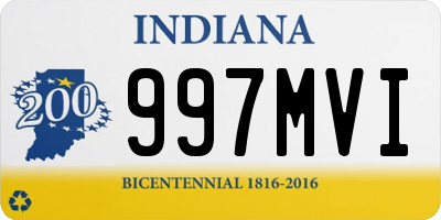 IN license plate 997MVI