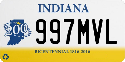 IN license plate 997MVL