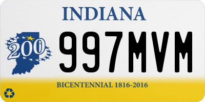 IN license plate 997MVM