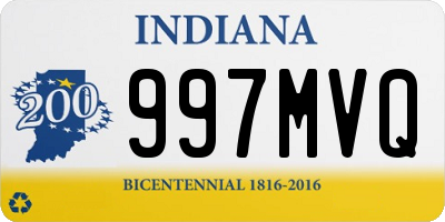 IN license plate 997MVQ