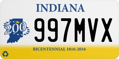 IN license plate 997MVX