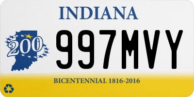 IN license plate 997MVY