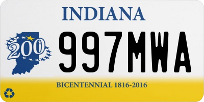 IN license plate 997MWA