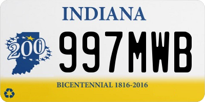 IN license plate 997MWB