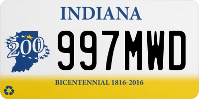 IN license plate 997MWD