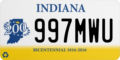 IN license plate 997MWU