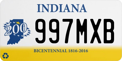 IN license plate 997MXB