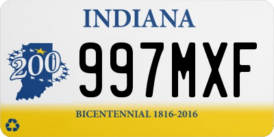 IN license plate 997MXF