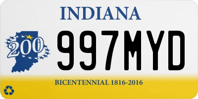 IN license plate 997MYD