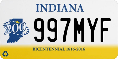 IN license plate 997MYF