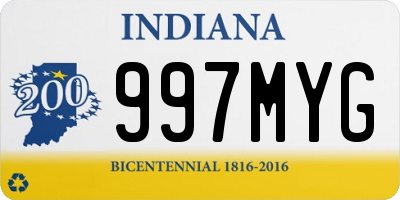 IN license plate 997MYG