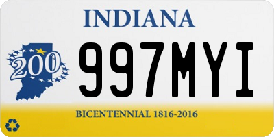 IN license plate 997MYI