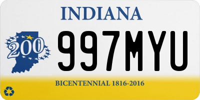 IN license plate 997MYU