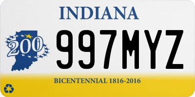 IN license plate 997MYZ