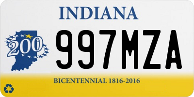 IN license plate 997MZA