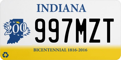 IN license plate 997MZT