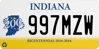 IN license plate 997MZW