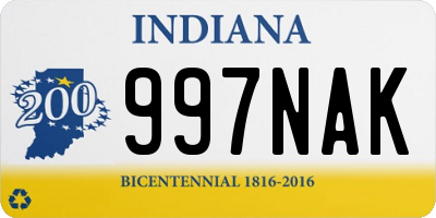 IN license plate 997NAK