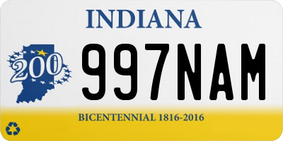 IN license plate 997NAM