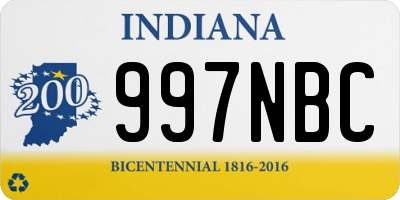 IN license plate 997NBC