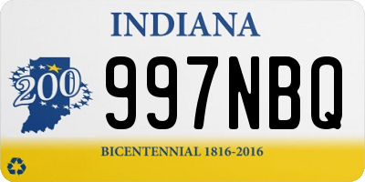 IN license plate 997NBQ