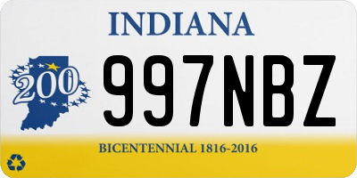 IN license plate 997NBZ