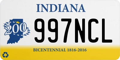 IN license plate 997NCL