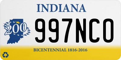 IN license plate 997NCO