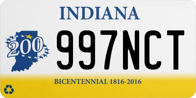 IN license plate 997NCT