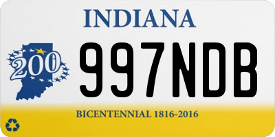 IN license plate 997NDB