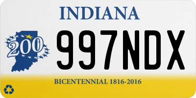 IN license plate 997NDX