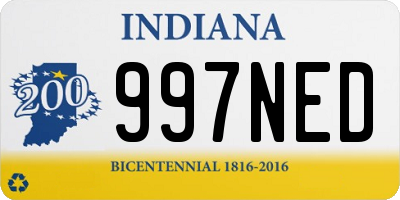 IN license plate 997NED