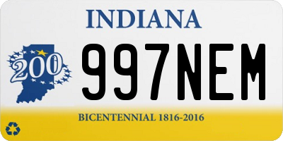 IN license plate 997NEM