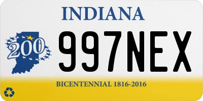 IN license plate 997NEX