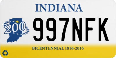 IN license plate 997NFK