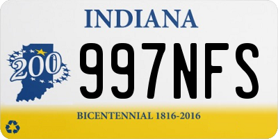 IN license plate 997NFS