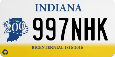 IN license plate 997NHK